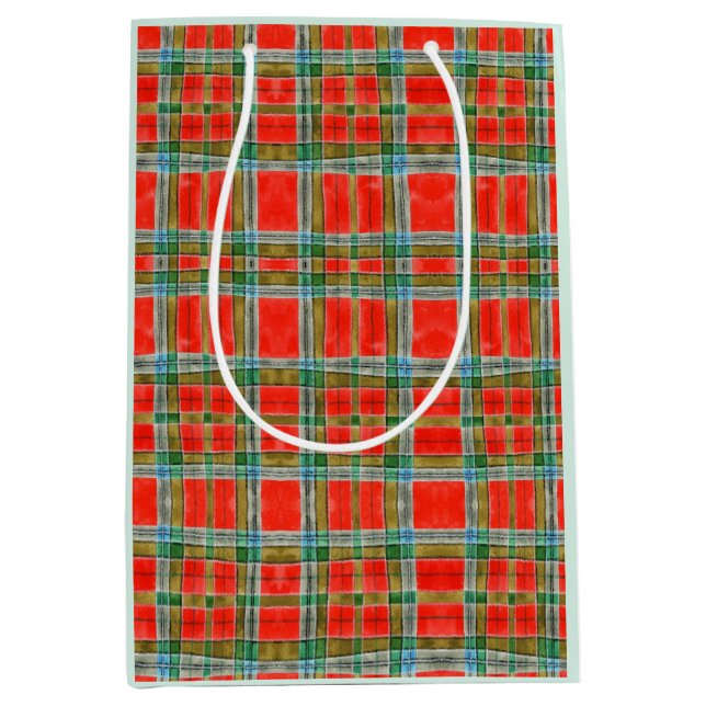 Sacola Para Presentes Média Saco de Presente Médio MAC BAIN TARTAN (Frente)