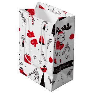 Sacola Para Presentes Média Saco de presente médio padrão de Natal chique eleg