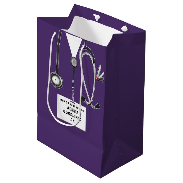 Sacola Para Presentes Média Saco de Presente Médio para Formatura de Enfermage (Frente inclinada)