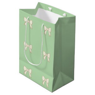 Sacola Para Presentes Média Saco de Presente Neutro Cugado com Detalhes do Arc