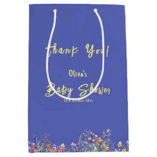 Sacola Para Presentes Média Saco de Presente para Chá de Bebê com Flor Silvest