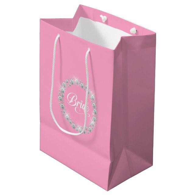 Sacola Para Presentes Média Saco de Presente para Noiva de Casamento (Frente inclinada)
