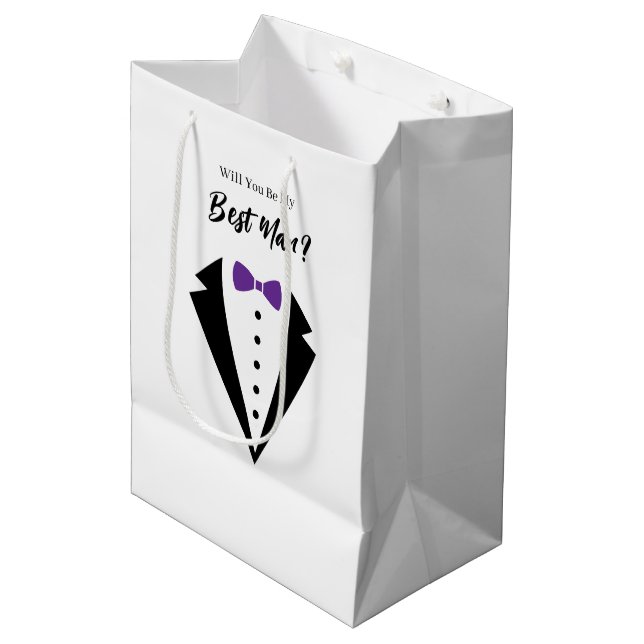 Sacola Para Presentes Média Saco de Presente para o Padrinho de Casamento (Frente inclinada)