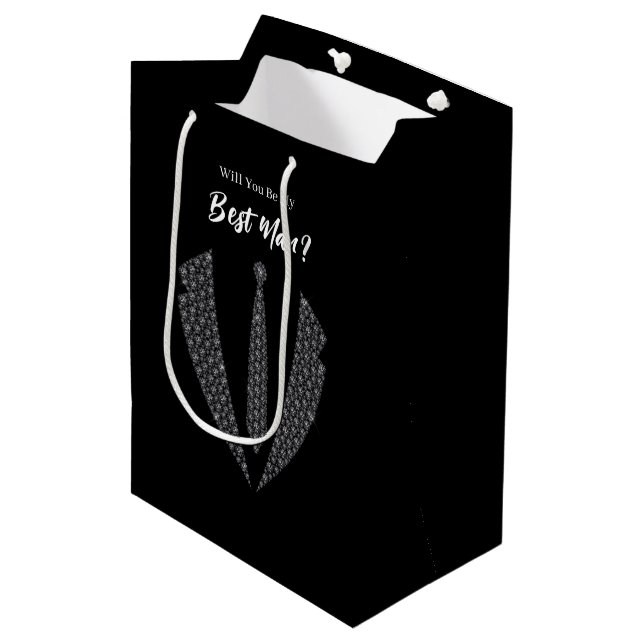 Sacola Para Presentes Média Saco de Presente para Padrinho de Casamento (Frente inclinada)