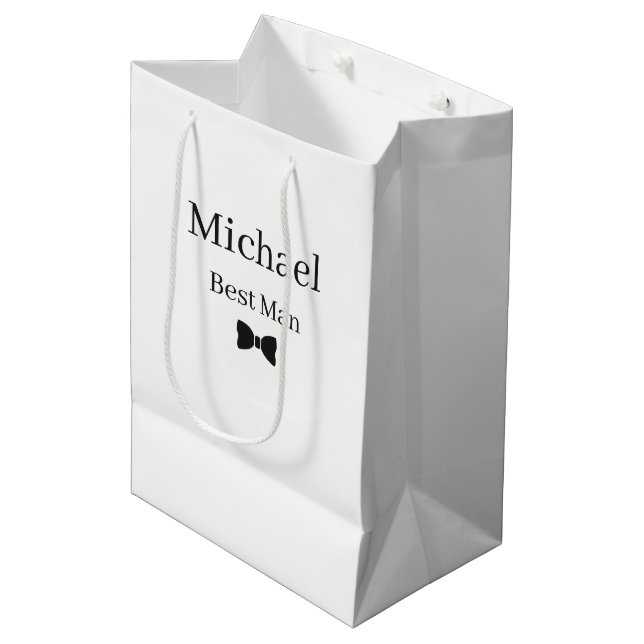 Sacola Para Presentes Média Saco de Presente para Padrinho de Casamento (Frente inclinada)