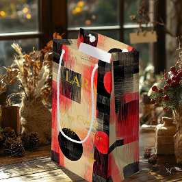 Sacola Para Presentes Média Saco de Presente Personalizado Arte Geométrica Des