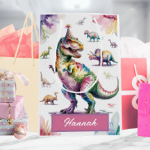 Saco de Presente Personalizado de Dinossauro para