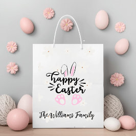 Sacola Para Presentes Média Saco de Presente Personalizado Feliz Páscoa