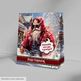 Sacola Para Presentes Média Saco de Presente Personalizado Papai Noel Legal Fe