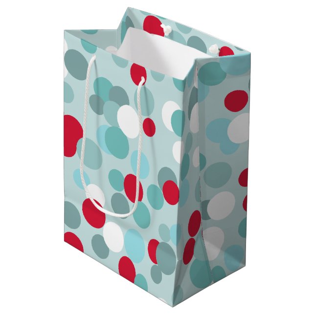 Sacola Para Presentes Média Saco de Presente Pontos de Natal Retrô (Frente inclinada)
