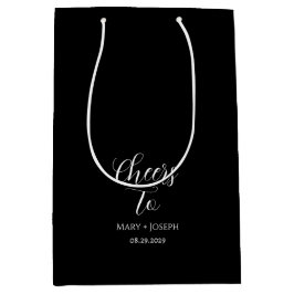 Sacola Para Presentes Média 🖤 Saco de Presente Preto Personalizável com Texto