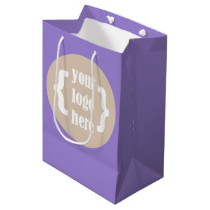 Sacola Para Presentes Média Saco de presente promocional roxo sólido com logot
