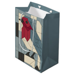 Sacola Para Presentes Média Saco de Presente Robin de Bloco Geométrico