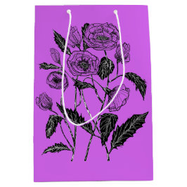 Sacola Para Presentes Média Saco de Presente Roxo com Papoula - Suas Cores