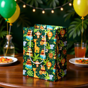 Sacola Para Presentes Média Saco de Presente Temático de Selva para Aniversári