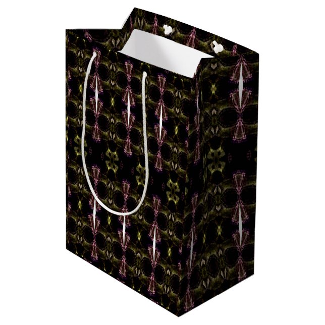 Sacola Para Presentes Média saco de presente verde escuro, roxo para qualquer  (Verso inclinado)