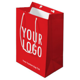 Sacola Para Presentes Média Saco de Presente Vermelho 25 cm Logotipo da Empres