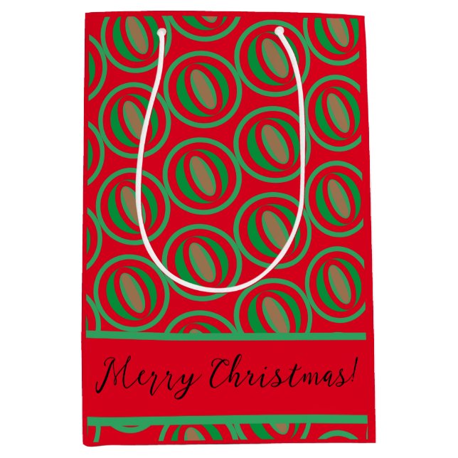 Sacola Para Presentes Média Saco de Presente Vermelho/Verde Médio (Frente)