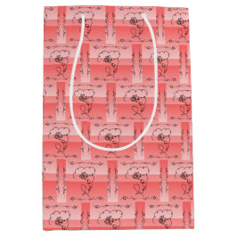 Sacola Para Presentes Média Saco de Presente Vertical de Coral Beleza Fluindo