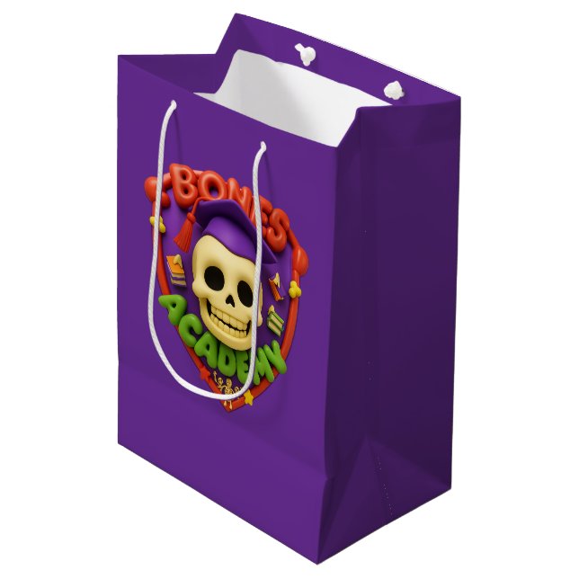 Sacola Para Presentes Média Saco de Presentes Bones Academy™ e The Boneheads™ (Frente inclinada)