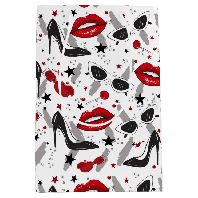 Sacola Para Presentes Média Saco de presentes da beleza da moda (Frente)