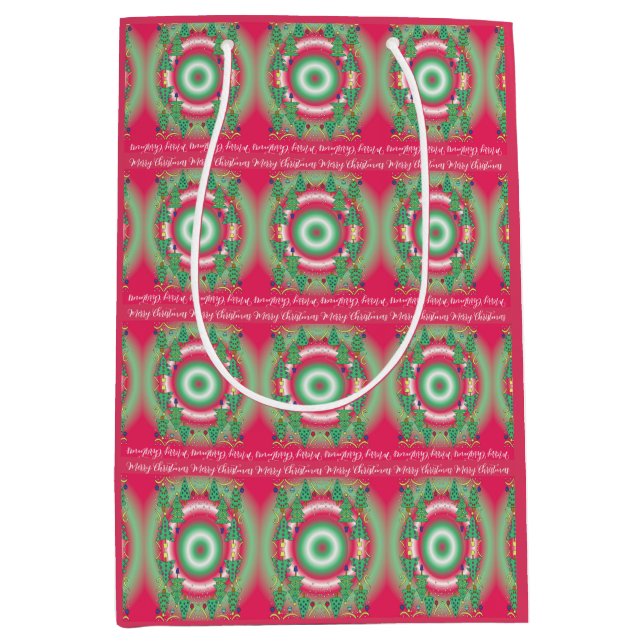 Sacola Para Presentes Média Saco de Presentes de Árvores de Natal (Frente)
