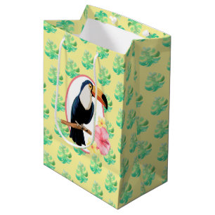 Sacola Para Presentes Média Saco De Presentes De Aves Tropicais E Florais Colo
