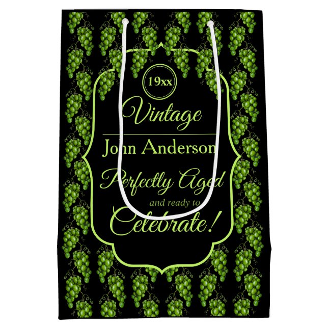 Sacola Para Presentes Média Saco de presentes de uvas (Verso)