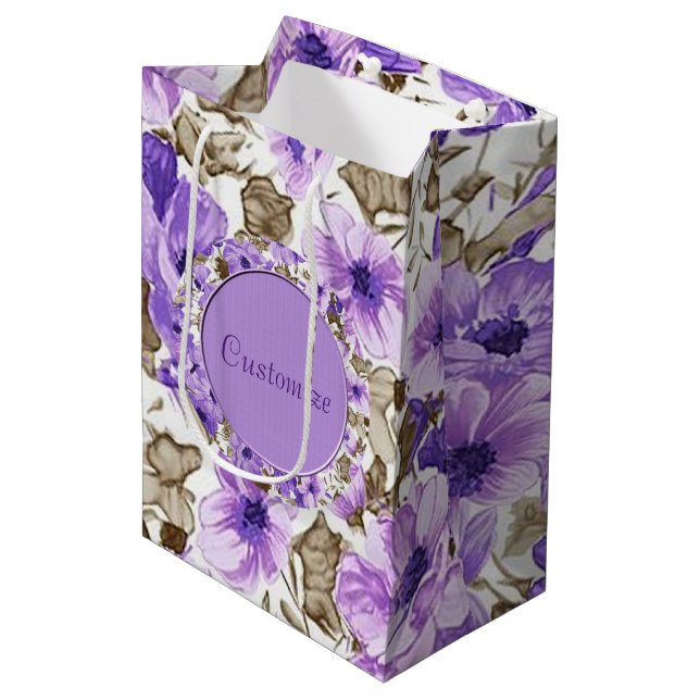 Sacola Para Presentes Média Saco de presentes flexível roxo e branco personali (Frente inclinada)
