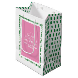 Sacola Para Presentes Média Saco de presentes personalizados de férias rosa mo