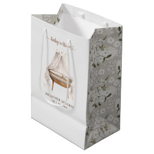 Sacola Para Presentes Média Saco do Chá de fraldas de Boho Neutro