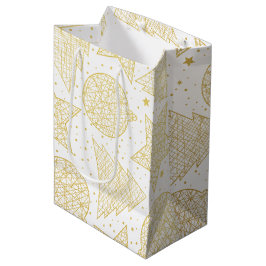 Sacola Para Presentes Média Saco do ouro e do presente do teste padrão do