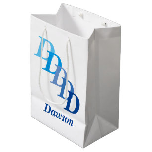 Sacola Para Presentes Média Saco do Presente - Apelido e Letras em Azul