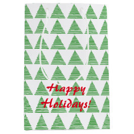 Sacola Para Presentes Média Saco do Presente - Árvores de Natal Estilizadas