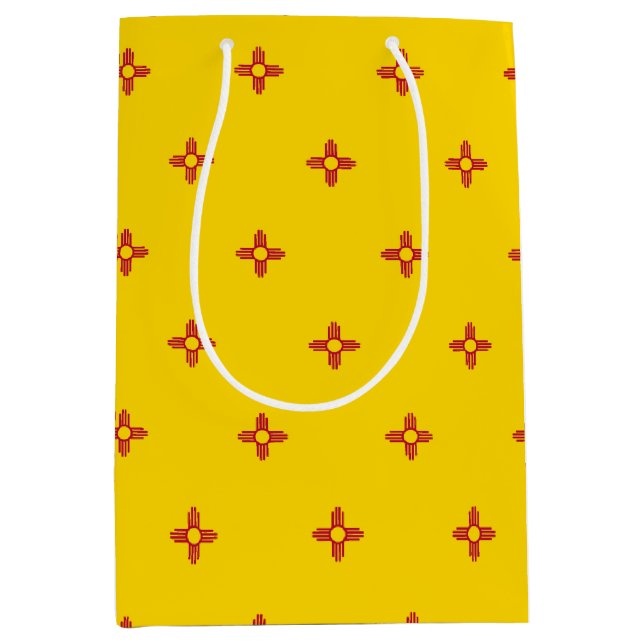 Sacola Para Presentes Média Saco do Presente com bandeira do Novo México, EUA (Frente)