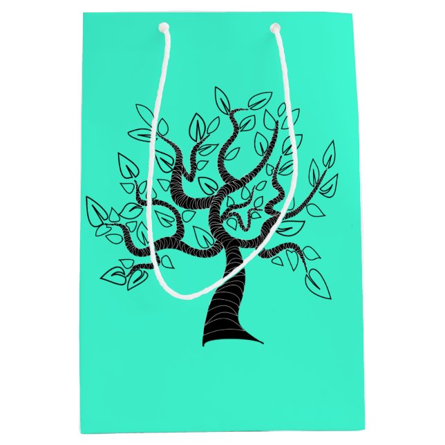 Sacola Para Presentes Média Saco do presente da árvore - Cores personalizadas (Frente)