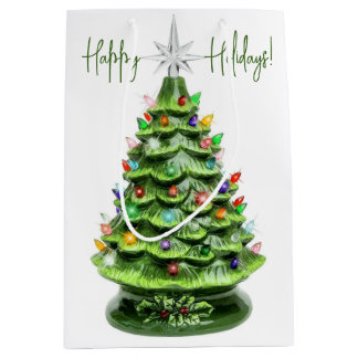 Sacola Para Presentes Média Saco do presente da árvore de Natal cerâmica ilumi