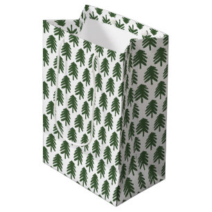 Sacola Para Presentes Média Saco do Presente da Árvore de Natal Verde e Branco