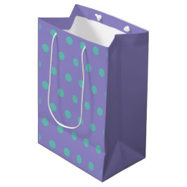 Sacola Para Presentes Média Saco do presente da bolinhas (Lavanda e Aqua)