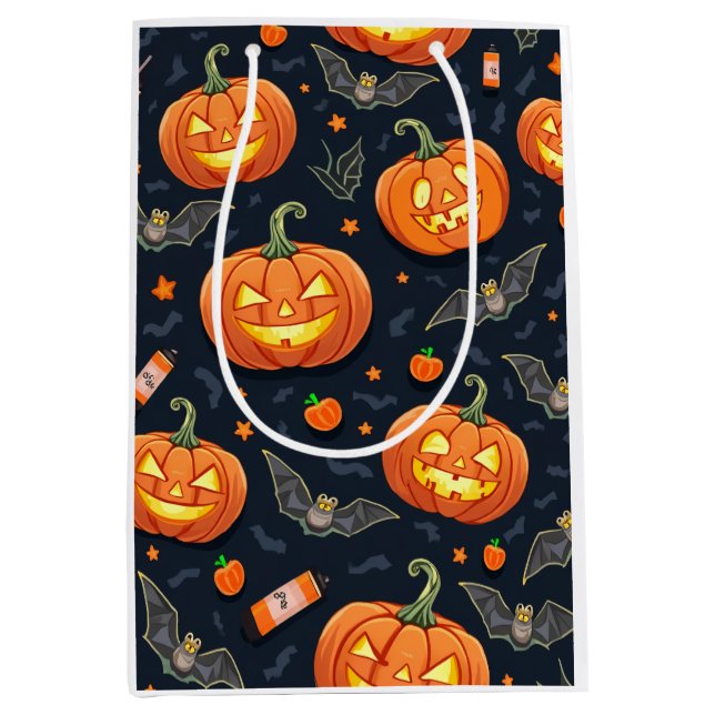Sacola Para Presentes Média Saco do Presente de Bomkin Halloween (Frente)