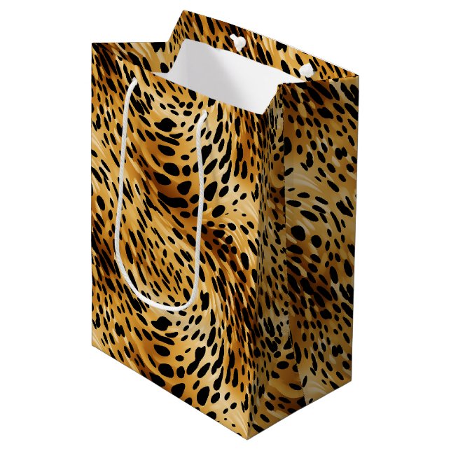 Sacola Para Presentes Média Saco do Presente de Impressão Leopard (Frente inclinada)