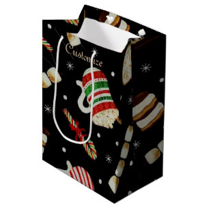 Sacola Para Presentes Média Saco do presente do café do Natal de Latte do caf