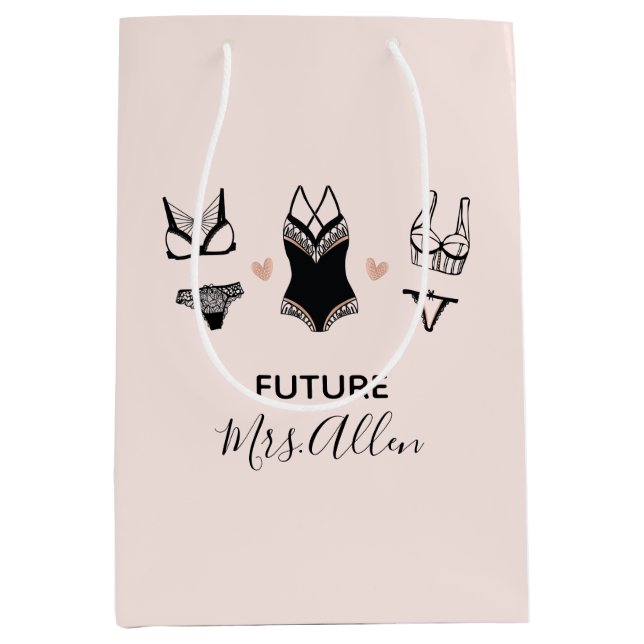 Sacola Para Presentes Média Saco do presente do Chá de panela de Lingerie (Frente)