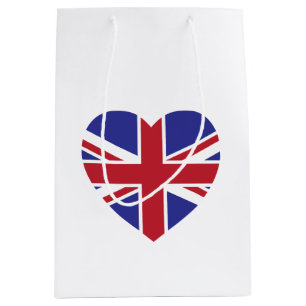 Sacola Para Presentes Média Saco do presente do coração de Union Jack