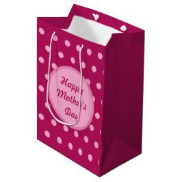 Sacola Para Presentes Média Saco do presente do Dia de as mães feliz (Magenta 
