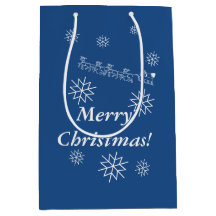 Saco do Presente - Papais noeis e Sleigh na Neve