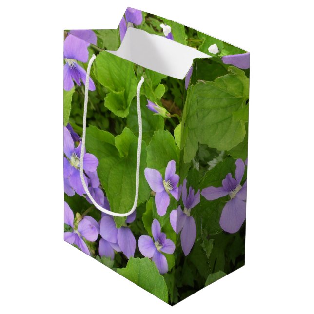 Sacola Para Presentes Média Saco do Presente - Violetas de Herbo (Frente inclinada)