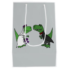 Sacola Para Presentes Média Saco engraçado do presente do dinossauro de T-rex