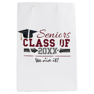 Sacola Para Presentes Média Saco marrom e cinzento do presente da graduação