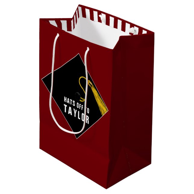 Sacola Para Presentes Média Saco Média de Presente de Graduação Personalizada (Frente inclinada)